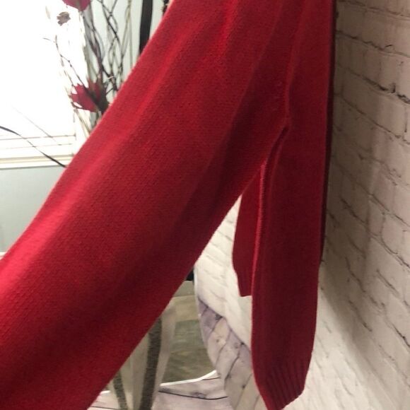 CHAPS winter warm red sweater in 💯% cotton - Picture 7 of 8